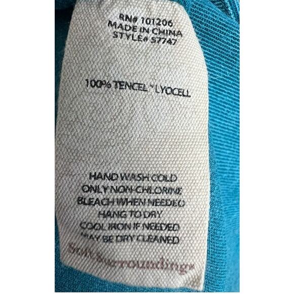 Soft Surroundings Teal Blue Oversized Blouse Shirt Top Womens Plus 1X - Picture 4 of 7